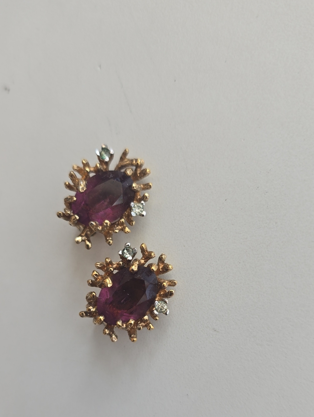 VTG Panetta Brutalist Coral Clip-on Earrings